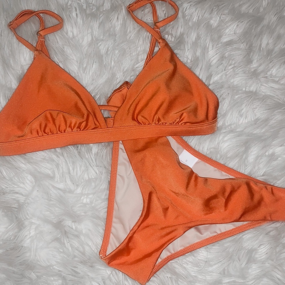 brand new shiny orange bikini !!